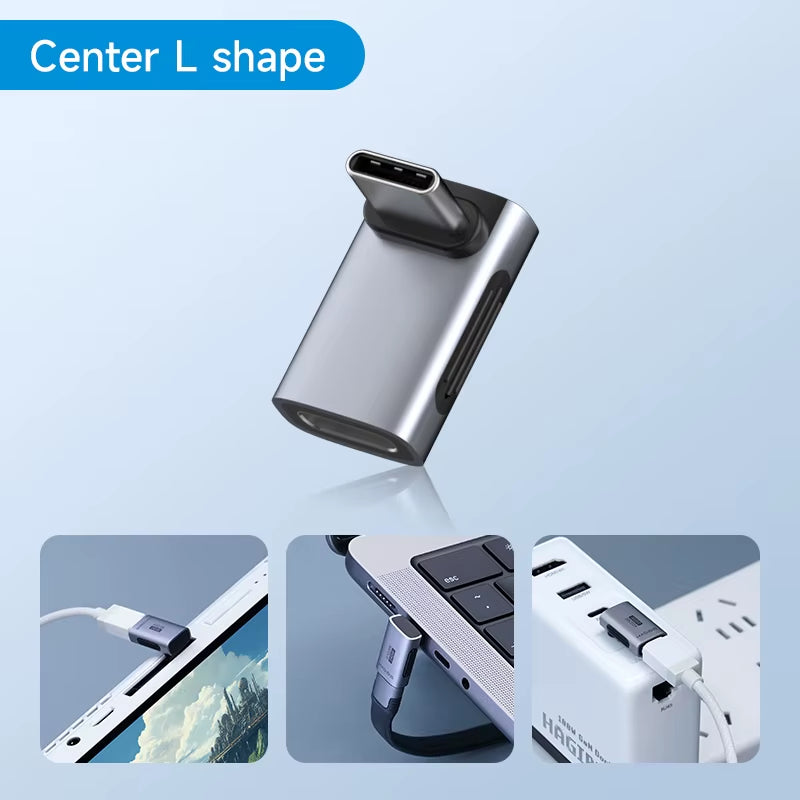 240W USB C to C Adapter 40Gbps 8K 60Hz 90 Degree Converter USB4 Adapter for Thunderbolt 4/3 Macbook Iphone 17 Pro Tablet